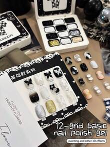 MORDDA 12 Color Pattern Gel Nail Polish, High Saturation Semi-Solid Nail Gel, Professional Salon Use Nails - Multicolor - View 4
