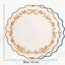 Embroidery Placemat, Rustic Dining Table Mat Heat-Resistant Non-Slip Placemat Home Decor - Green - View 5