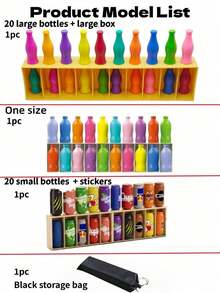 Color Matching Bottle - A Party Game That Stimulates Memory And Cognitive Abilities, It Is A Strategic Board Game Suitable For Friend Interaction And Improving Cognitive Skills. It Is The Perfect Choice For Party Supplies, Christmas, Birthdays And Holiday Gifts. This Is A Fun Group Game And Also A Unique Christmas Gift. - Multicolor - View 7