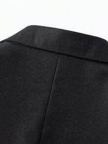 Single Men's Suit Jacket, Formal Business Attire, Valentine's Day Gift, Matching Family Outfits, Couple Outfits, Suitable For Weddings, Everyday Commuting, Meetings, And Formal Wear. Black Jacket, Long Sleeves, Unlined, Suitable For Spring And Autumn, Loose Fit, Casual Style, Single Button. - 黑色 - 查看 4