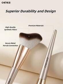 OEIEZ Large-Sized Contouring Brush, Makeup Brush For Creating Flawless Dimension & Sculpting, Use With Bronzer, Powder, Liquids & Creams, Face Neck Body Leg Tanning Makeup(Gold),Giveaways - Gold - View 5