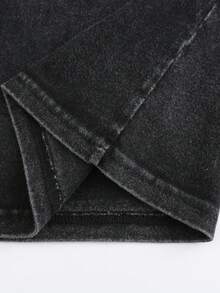 Men's "Hell Star" Washed T-Shirt - Extra Large Flame Star Pattern Street Style - màu đen - Xem 6