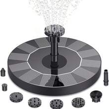 Solar Powered Bird Bath Fountain With Nozzle; Solar Powered Bird Bath Fountain Pump; Solar Floating Fountain Pump, Suitable For Bird Baths, Fish Tanks, Outdoor, Garden And Pond, Garden Decor, Outdoor Decor - 黑色 - 查看 15