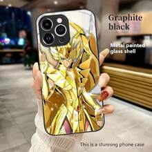 Estuche para teléfono con diseño de armadura de guerrero dorado Compatible con estuches para teléfonos   17  16 Pro Max  15 Pro Max  13 y  12 Elegante, resistente al agua, a los golpes y a las caídas Un gran regalo para familiares, amigos, amantes, novios/novias y ocasiones especiales - Negro - Ver 3