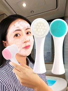 2-In-1 Silicone Facial Cleansing Brush, Face Exfoliating Brush With Soft Bristles, Dual-Sided Face Cleaning Tool For Deep Cleansing, Massage And Makeup Removal - One Size - View 2