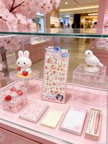 Assorted Sakura Rabbit, Bird, And Cute Cat Cartoon Designs, 3D Crystal Clear Embossed Waterproof Stickers, Suitable For Scrapbooking, Diary Decoration, Children's Reward Cards, Random Color And Style Packaging - Multicolor - View 10