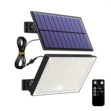 400 LED Luz de solar para exteriores, IP65 resistente al agua con control remoto y sensor de movimiento PIR, súper brillante reflector LED para jardín, patio y garaje - T-400 - Ver 14