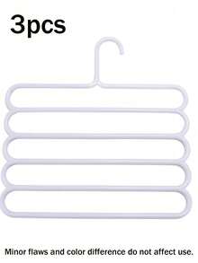 1 pieza Percha plegable para pantalones con estructura de 5 niveles, percha de almacenamiento multifuncional de plástico antideslizante para corbatas, chalecos, organización del hogar, con barra antideslizante y 5 barras transversales - Negro - Ver 17