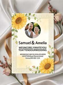 Customized Wedding Invitation, Customized Photo Wedding Invitation, Wedding Greeting Card, Wedding Invitation, Can Customize Photo, Name, Time, Location Information - Multicolor - View 3