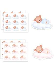 1 Bộ trò chơi tiết lộ giới tính, bảng bầu chọn hình gấu bông dễ thương kèm 36 nhãn dán, phụ kiện trò chơi tiệc mừng em bé trai hay gái, đồ trang trí tiệc tương tác tiết lộ giới tính. - Nhiều màu - Xem 2