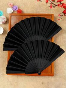 Quạt nhựa phẳng màu đen (1 cái/5 cái/10 cái), Quạt xếp nữ, Quạt gấp, Quạt cầm tay đơn giản, thời trang và thanh lịch, Quạt biểu diễn đám cưới, Quạt nhựa cầm tay di động dùng cho khiêu vũ, Trang trí đám cưới Trung Quốc Nhật Bản, Quà tặng đơn giản và tinh tế, Thích hợp cho khiêu vũ, tiệc cưới. - Quạt (không có túi đựng quạt) - Xem 2