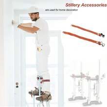 Adjustable Leg Supports for Wooden Frames, 4-Piece Drywall Panel Straps Set with Adjustable Waist Bands, Construction Foot Fixat - A - Ver 8