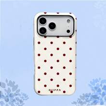 GIIPPA 1个白色底酒红色波点手机壳，兼容 15/14/13；1个时尚棕色波点手机壳，兼容 15/14/13 Pro Max/Plus；防震全方位保护；纤薄贴合设计；适合女性和女孩；货号：35460；也兼容 17 Air。 - 白色 - 查看 2