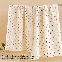 1pc Double-Layer Muslin Swaddle Blanket, Lightweight, Soft & Breathable, Cartoon Print, 2 Sizes, Baby Wrap - Multicolor - View 5