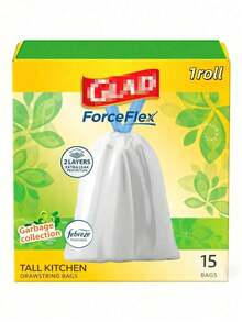 1 Roll Extra Long Kitchen Trash Bags, Emitting Fresh Bahamas Scent, Leak-Proof Technology, Effective Odor Control. This Fragrant Drawstring Trash Bag Features Butterfly Print, Comes With Multiple Drawstring Trash Bags. These Medium Drawstring Trash Bags Are A Must-Have For Christmas And Halloween Family Gatherings, With Tear-Resistant Scented Trash Bag Lining, Suitable For Home, Kitchen, Bathroom Or Office. - 彩色 - 查看 11