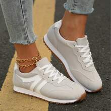 Women'S Casual Slip-On Sneakers, Breathable Low-Top Walking Skate Shoes, Lightweight White Daily Shoes - Nâng cấp màu xám - Xem 1