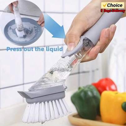 Bộ cọ rửa nhà bếp 3 trong 1 có thể thay thế: Tay cầm dài, bình đựng xà phòng có thể tháo rời, thích hợp cho nồi, chảo, bồn rửa, không làm trầy xước - Bao gồm đầu cọ có thể tháo rời, bình đựng xà phòng bằng mút xốp và cọ rửa chén, dụng cụ vệ sinh nhà bếp - Thiết kế cạo giúp loại bỏ các vết bẩn cứng đầu, thích hợp cho gia đình, nhà hàng, nhà bếp, vệ sinh bếp, rửa nồi và chén đĩa, vệ sinh trong dịp lễ.