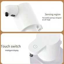 DONASIRA 500ml Super Large Capacity Touchless Rechargeable Smart Infrared Automatic Soap Dispenser, Wall-Mounted Electric Smart Foaming Hand Wash Liquid Dispenser, Kitchen Dish Soap Automatic Dispenser, ABS Plastic Material, IPX5 Waterproof, 4 Adjustable Flow Levels, Suitable For Bathroom, Kitchen, Restroom, Essential Gift For Christmas, Halloween And Autumn New Arrival - Multicolor - View 11
