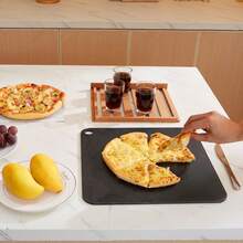 Pizza Steel, 14" X 14" X 1/4" Pizza Steel Plate For Oven, Pre-Seasoned Carbon Steel Pizza Baking Stone With 20X Higher Conductivity, Heavy Duty Rustproof Pizza Pan For Outdoor Grill, Indoor Oven - 黑色 - 查看 1