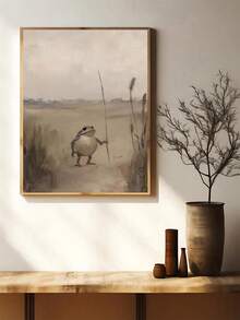 Tranh treo tường hình ếch ngộ nghĩnh, tranh trang trí tường hình ếch hài hước, tranh vẽ động vật phong cách cổ điển Cottagecore, tranh in trên vải canvas, tác phẩm nghệ thuật động vật hoang dã dễ thương, món quà lý tưởng cho bạn bè, tranh trang trí phòng ngủ, phòng khách, văn phòng, nhà bếp, phòng tắm, tranh nghệ thuật treo tường, trang trí nhà cửa, trang trí phòng, tranh canvas treo tường, áp phích, tranh treo tường có khung, khung tùy chọn. - B - Xem 2