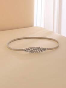 1条优雅女士细腰带，弹性扣金属皮带，适合搭配连衣裙、衬衫、裤子，通勤、日常穿着、派对等场合。 - 金屬腰帶 - 查看 6