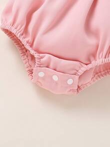 4pcs/Set, Baby Girl, Casual Fashion Elegant Cute, Soft And Comfortable, Strawberry Pattern Square Neck Ruffle Strap Romper And Headband And Bow Decor Headband, Baby Girl Clothing, Newborn Baby Girl Clothing, Baby Supplies, Baby Clothing, Suitable For Summer Daily Wear, Party, Vacation, Home, Photography, Outdoor Activities - Multicolor - View 8