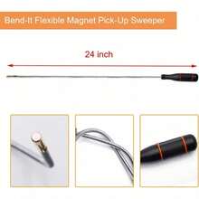 4 Pieces Telescoping Magnet Pick Up Tool Set Extendable Claw Grabber Grabber Tool Bendable Spring Telescoping Inspection Mirror - Default - View 2