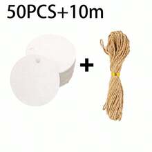 50pcs/100pcs 5cm/1.57in Round Gift Tags, White/Black/Light Brown Paper Handmade Labels, DIY Decoration, Sewing Supplies, Arts & Crafts, Gift Packaging Tags - Multicolor - View 14