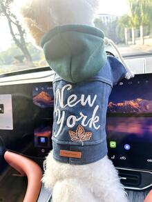 PETCIRCLE 1件宠物衣服，欧美风格，适合小型犬和幼犬，时尚可爱舒适的外出外套 - 彩色 - 查看 3
