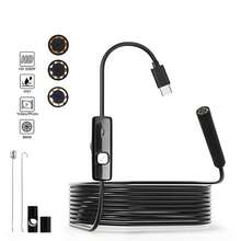 1 pieza Endoscopio industrial de alta definición 1080P, cámara de inspección con cable rígido flexible para iOS y Android - Negro - Ver 1