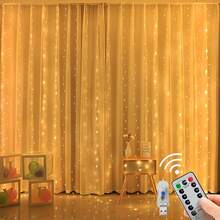 1pc USB Powered 8-Function Curtain Lights, 6m/3 Meters/2m/1m Indoor LED String Lights With Remote Control, Suitable For Holiday, Wedding, Birthday Party, Room & Window Decor - USB Curtain Light - View 4