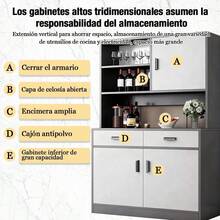 Bufetera Credenza Moderna Bufetera Mueble Madera Aparador - Multicolor - Ver 9
