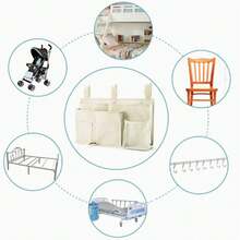 Double-Decker Bed Storage Bag, Hanging Bed Storage Bag, 8-Compartment Storage Bag, Suitable For Student Dormitories, Hospital Beds, Crib Rails, Hanging Bed Storage Bag, Multi-Compartment Hanging Bed Storage Bag, Hanging Storage Bag For Bunk Beds In Student Dormitories, Bed Storage Bag - Grey - View 5