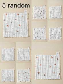 10/8/5/3件套婴儿纯棉六层纱布浴巾，新生儿浴巾，儿童面巾 - 彩色 - 查看 11