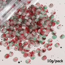 beadia 10克/包 4毫米猫眼玻璃珠 - 双色渐变直孔珠，猫眼颜色会变化，适合DIY珠宝制作、工艺品制作、串珠项目 - 亮丽的玻璃珠，可用于手链、项链、节日礼物（猫眼发光） - 公尺珠 - 查看 21