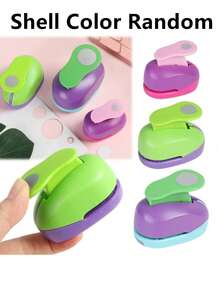 (Shell Color Random,The Image Does Not Display All Colors, Please Refer To The Actual Color Received) 1Pc 8mm/15mm/25mm/38mm/50mm Circle Punch Cute Scrapbooking Machine DIY Paper Shaper Cutting Rounder Cutter Embossing Cards Making Round Hole Punch Round Embossing Punches - Multicolor - View 5