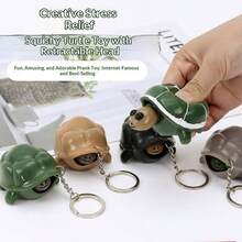 按压伸缩小乌龟减压玩具，创意趣味礼物 - 彩色 - 查看 2