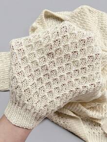 Women's Soft Round Neck Single-Breasted Loose Knit Cardigan - Apricot - View 8