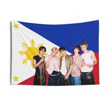 Kpop  Philippines Flag Tapestry - Indoor Wall Tapestries, Room Decor, Home Wall Art, Kpop Fans Gift,Kpop Lover Decoration, Merch - 1PC - Xem 3