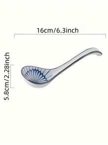 1pc Handmade Japanese Ceramic Spoon - Glazed Painted Tableware, High-Temperature Underglaze Painting, Suitable For Small Spoons, Noodle Spoons, Soup Spoons, Dessert Spoons, Spoon Hooks, Handmade - Multicolor - View 6