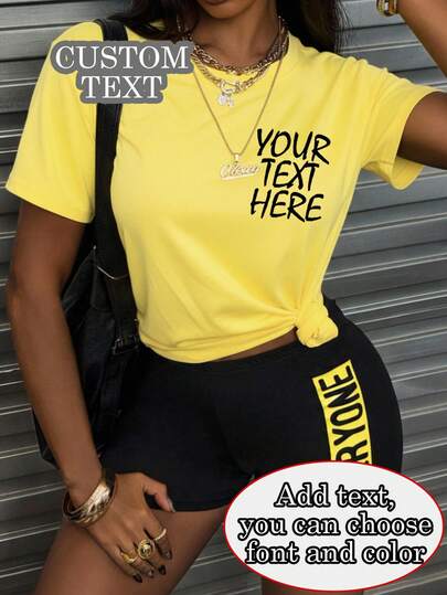 Áo phông nữ thiết kế theo yêu cầu - Tùy chỉnh áo, thêm chữ, chọn kiểu chữ và màu sắc, tự thiết kế áo phông của riêng bạn, thiết kế áo phông in cá nhân hóa làm quà tặng cho bạn gái, áo hẹn hò cho cặp đôi, v.v., cho các dịp kỷ niệm, sinh nhật, ngày lễ, v.v. Áo phông thiết kế theo yêu cầu, áo nữ, áo phông in chữ theo yêu cầu, áo phông ngắn tay nữ, áo kiểu.