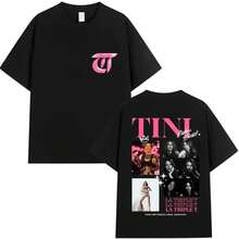 Singer TINI STOESSEL Futtura Tour Album 2026 Graphic T-Shirt Men Women Vintage Hip Hop Pop Oversized Cotton T-Shirts Streetwear - 黑色 - 查看 2