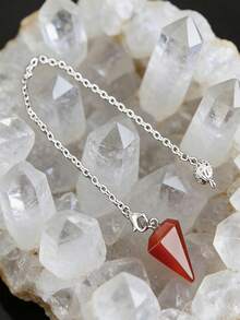 1/3/6/10pcs Natural Quartz Spiritual Healing , Used For Spiritual Divination, Cone-Shaped Quartz Crystal Necklace Jewelry - Multicolor - View 4
