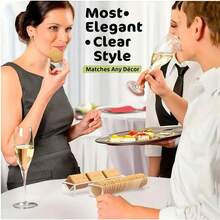 1/2pcs Minimalist European Style Acrylic Rectangular Tray, Restaurant Dessert Cookie Snack Fruit Food Display Stand - Clear - View 10