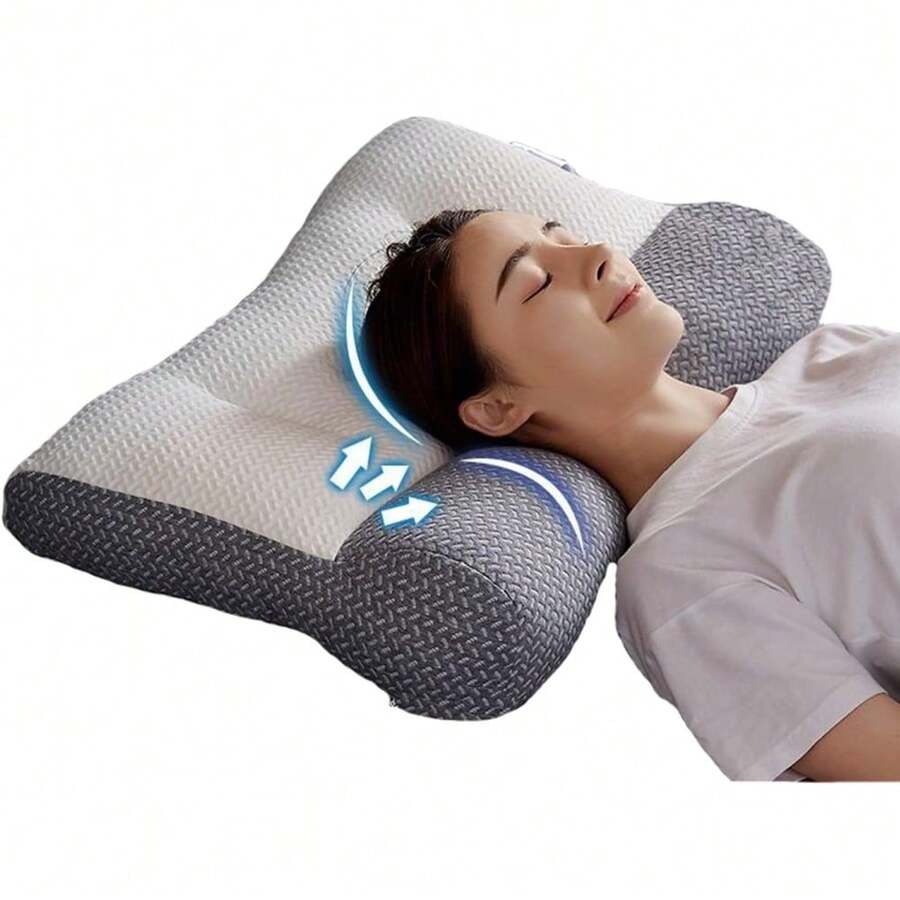 Pillow For Sleep Apnea Orthopedic Deep Sleep Pillow, Pro Ease Sleep Apnea Pillow, Ergonomic Pillow For Neck And Shoulder, Pillow For Side, Back, Stomach Sleepers - Grey - View 1