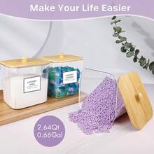 Clear Laundry Pods Storage Container, Clear Laundry Room Organization And Storage, Detergent Powder Container, With Wooden Lids & Labels - Wooden Lid - View 5