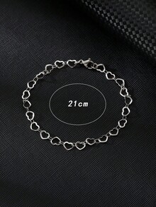 1 Stück modischer, minimalistischer, herzförmiger, verstellbarer Armreif, elegantes Geschenk für Frauen - Verschiedenfarbig - Übersicht 4