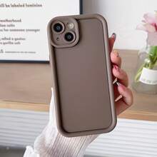 2pcs Matte Finish Compatible Phone Cases Compatible With IPhone 7/8/X/XR/XS Max/11/12/13/14/15/16/17 Pro Max, Galaxy A14/A15/A16/A17/A04/A05/A06/A07/A54/A55/A56/A57/A34/A35/A36/A37/S26/S26+/S26 Ultra, Transsion SMART7/8, G05, Honor 400/400 Pro/400 Lite - Eye Brown + Wine Red - View 3