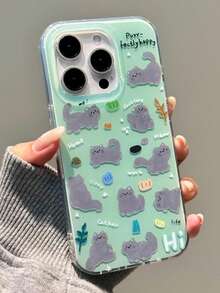 Ốp lưng điện thoại hình mèo dễ thương, kẹo dẻo xanh, và mặt dây chuyền hình cún con, tương thích với iPhone 17 Air, 17 Pro Max, 15, 16 Pro Max, 14 Pro, 13, 12, 11 Plus, món quà mềm mại đáng yêu. - màu xanh lá - Xem 5