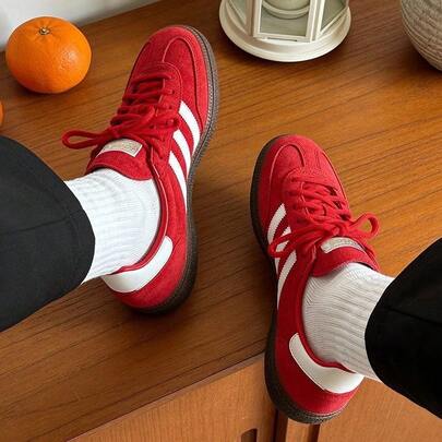  adidas originals HANDBALL SPEZIAL舒適 耐磨 低筒 板鞋 男女同款 紅